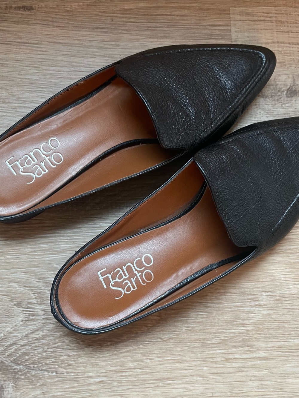 Franco Sarto Sela Mules Women’s Size 7 Black Slip On Pointed toe